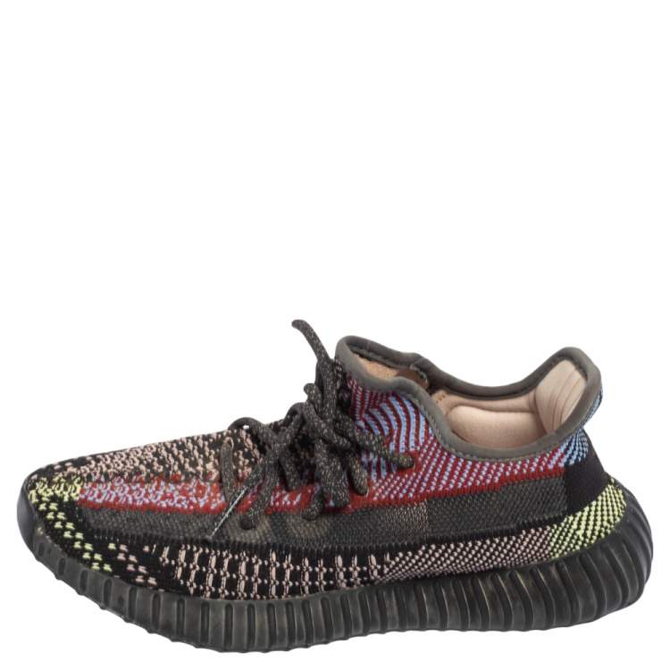 Pre Owned Yeezy x adidas Multicolor Knit Fabric Boost 350 V2 Yecheil Sneakers Size 37