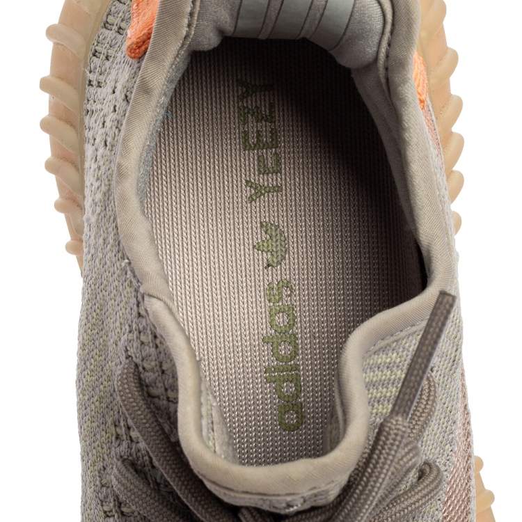 Pre Owned Yeezy x adidas Grey Cotton Knit Boost 350 V2 True Form Sneakers Size 37 1/3
