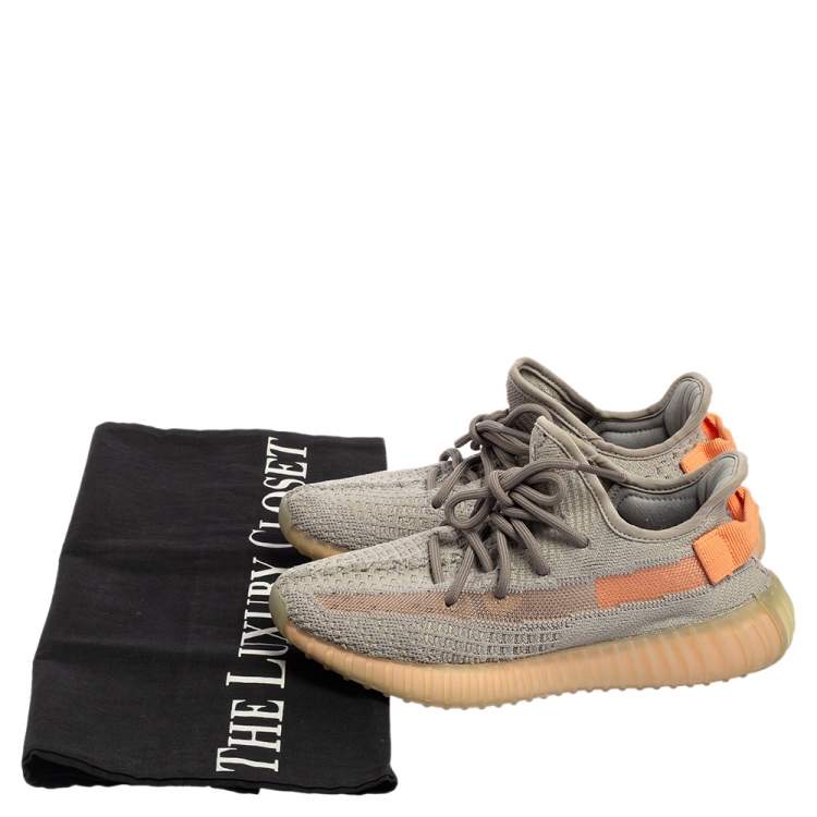 Pre Owned Yeezy x adidas Grey Cotton Knit Boost 350 V2 True Form Sneakers Size 37 1/3