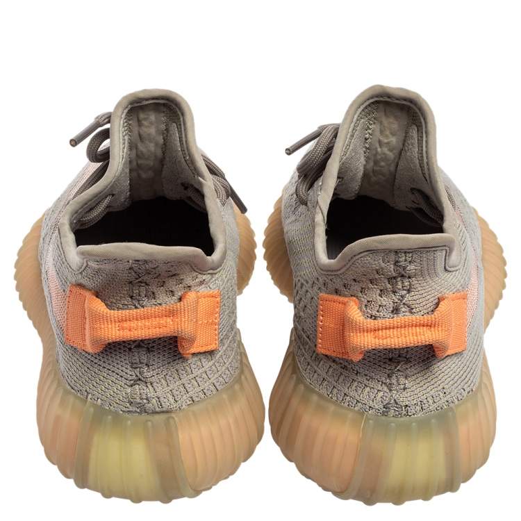 Pre Owned Yeezy x adidas Grey Cotton Knit Boost 350 V2 True Form Sneakers Size 37 1/3