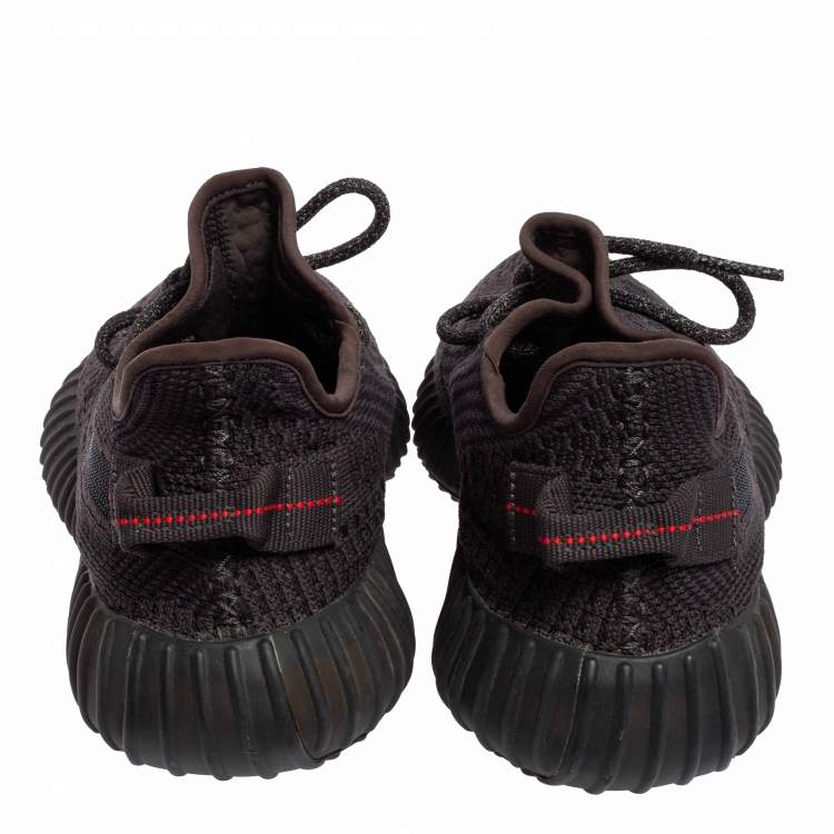 Pre Owned Yeezy x Adidas Black Cotton Knit Boost 350 V2 Black Static Sneakers Size 38 2/3