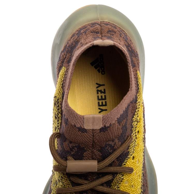 Pre Owned Yeezy x Adidas Brown/Yellow Knit And Mesh Boost 380 LMNTE Sneakers Size 38 2/3