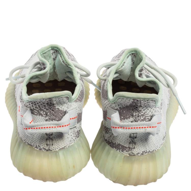 Pre Owned Yeezy x adidas Blue/Grey Knit Fabric Boost 350 V2 2.0 Sneakers Size 39.5