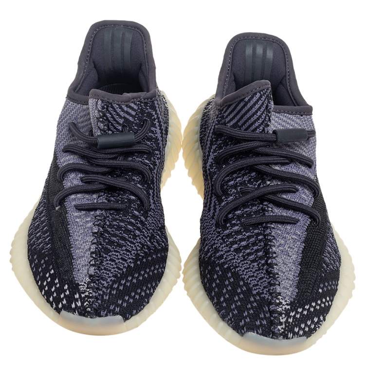 مملوكة مسبقًا Yeezy x adidas Black/Grey Knit Fabric Boost 350 V2 Carbon Sneakers Size 38 2/3