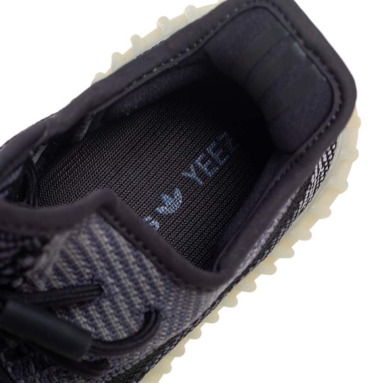 مملوكة مسبقًا Yeezy x adidas Black/Grey Knit Fabric Boost 350 V2 Carbon Sneakers Size 38 2/3