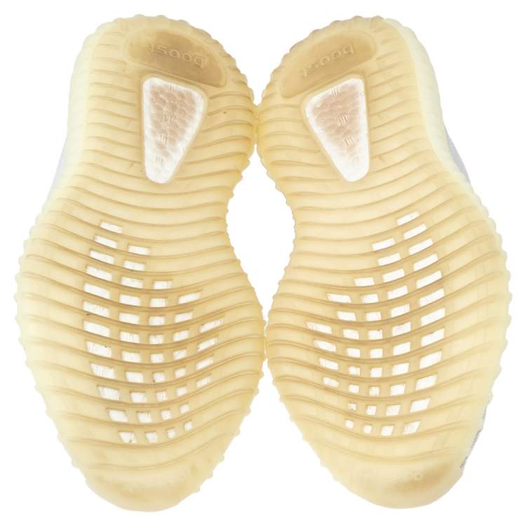 مملوكة مسبقًا Yeezy x adidas White Knit Fabric Boost 350 V2 Sesame Sneakers Size 38.5