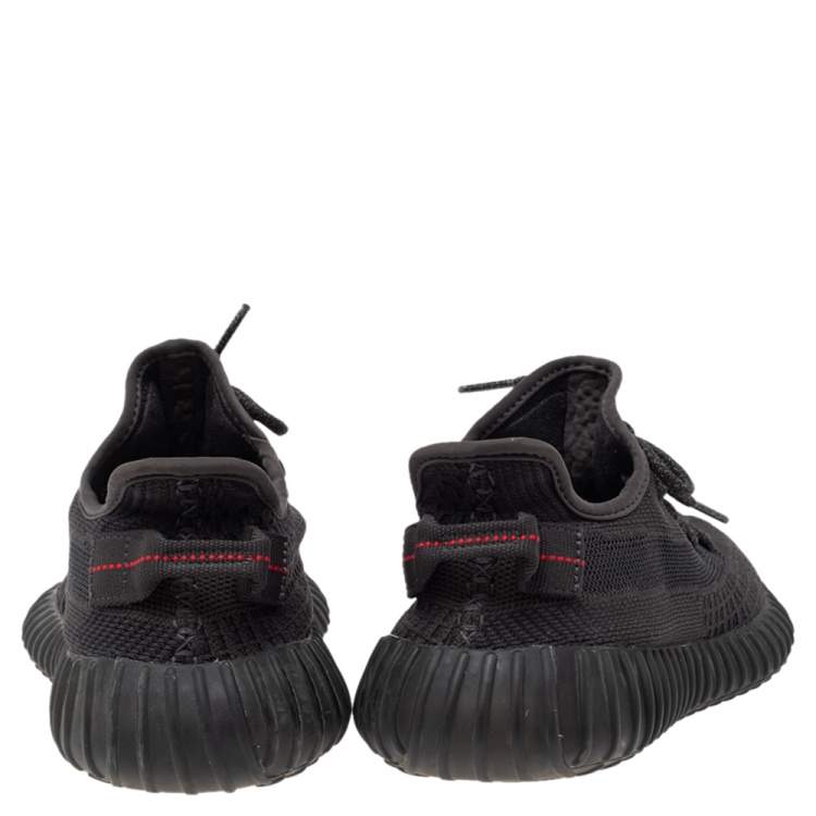 مملوكة مسبقًا Yeezy x adidas Black Knit Fabric Boost 350 V2 Low Top Sneakers Size 40