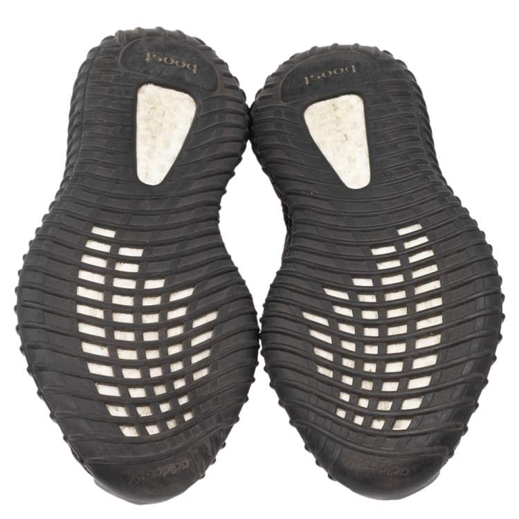 مملوكة مسبقًا Yeezy x adidas Black Knit Fabric Boost 350 V2 Low Top Sneakers Size 40