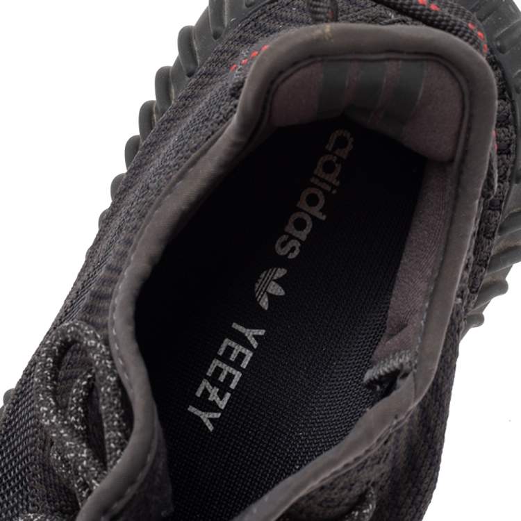 مملوكة مسبقًا Yeezy x adidas Black Knit Fabric Boost 350 V2 Low Top Sneakers Size 40