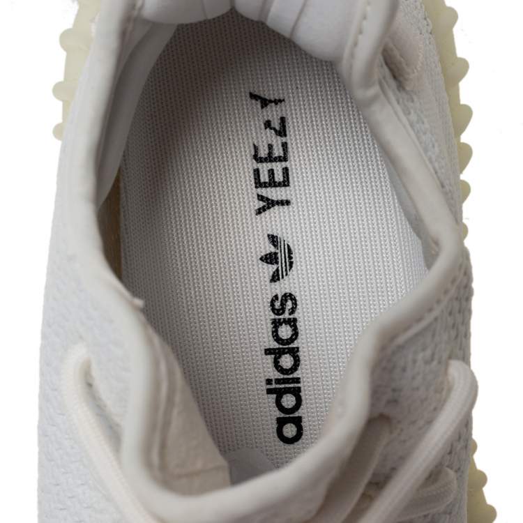 مملوكة مسبقًا Yeezy x Adidas Cotton Knit Boost 350 V2 Triple White Sneakers Size FR 38 2/3 