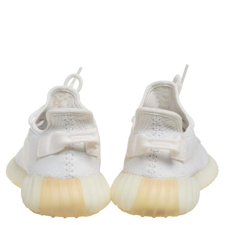 مملوكة مسبقًا Yeezy x Adidas Cotton Knit Boost 350 V2 Triple White Sneakers Size FR 38 2/3 