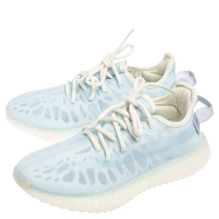 مملوكة مسبقًا Yeezy x Adidas Blue Mesh Boost 350 V2 Mono Ice Low Top Sneakers Size 37.5