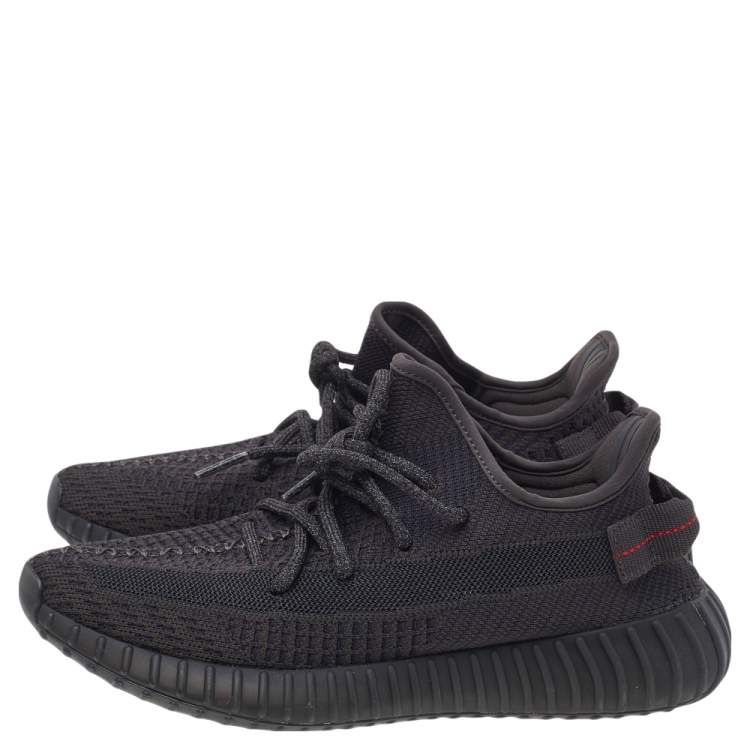Pre Owned Yeezy x Adidas Black Cotton Knit Boost 350 V2 Black Static Sneakers Size 40 2/3