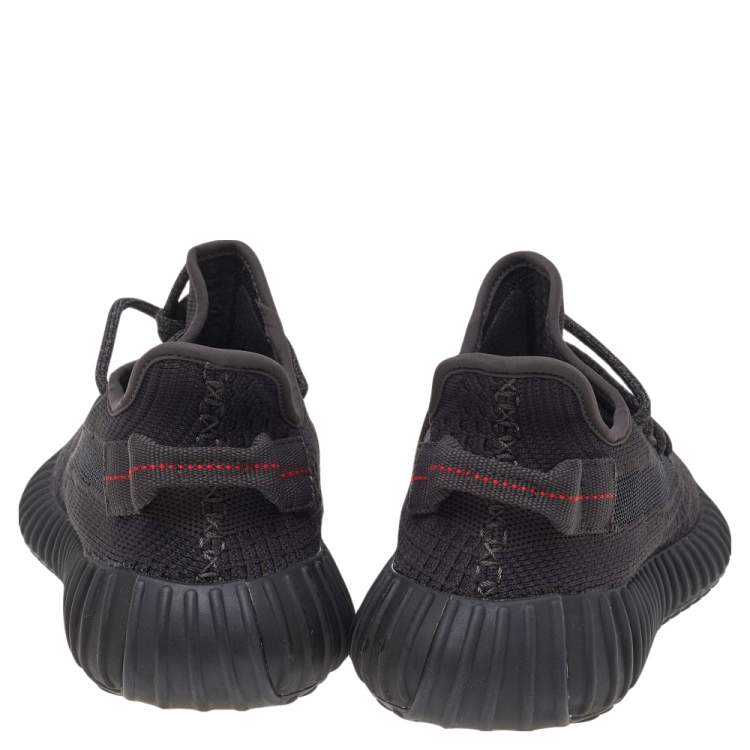 Pre Owned Yeezy x Adidas Black Cotton Knit Boost 350 V2 Black Static Sneakers Size 40 2/3