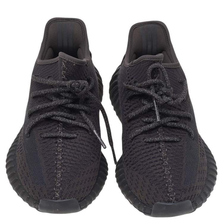 Pre Owned Yeezy x Adidas Black Cotton Knit Boost 350 V2 Black Static Sneakers Size 40 2/3
