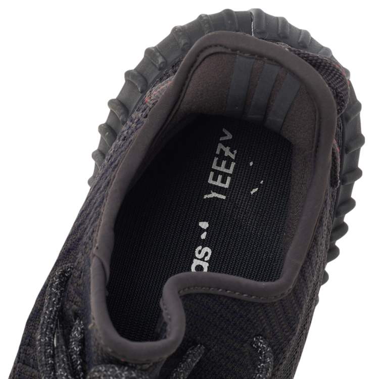 Pre Owned Yeezy x Adidas Black Cotton Knit Boost 350 V2 Black Static Sneakers Size 40 2/3
