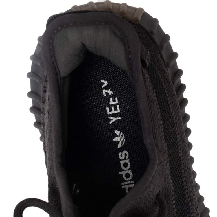 مملوكة مسبقًا Yeezy x adidas Black Knit Fabric Boost 350 V2 Low Top Sneakers Size 40