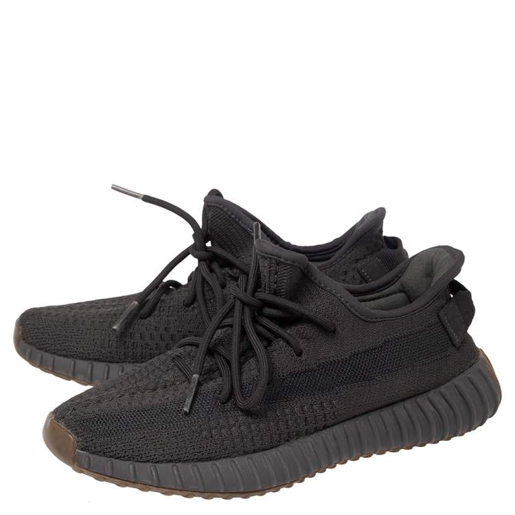 مملوكة مسبقًا Yeezy x adidas Black Knit Fabric Boost 350 V2 Low Top Sneakers Size 40