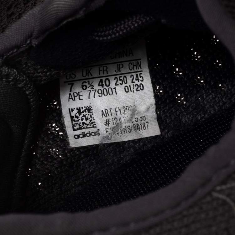 مملوكة مسبقًا Yeezy x adidas Black Knit Fabric Boost 350 V2 Low Top Sneakers Size 40