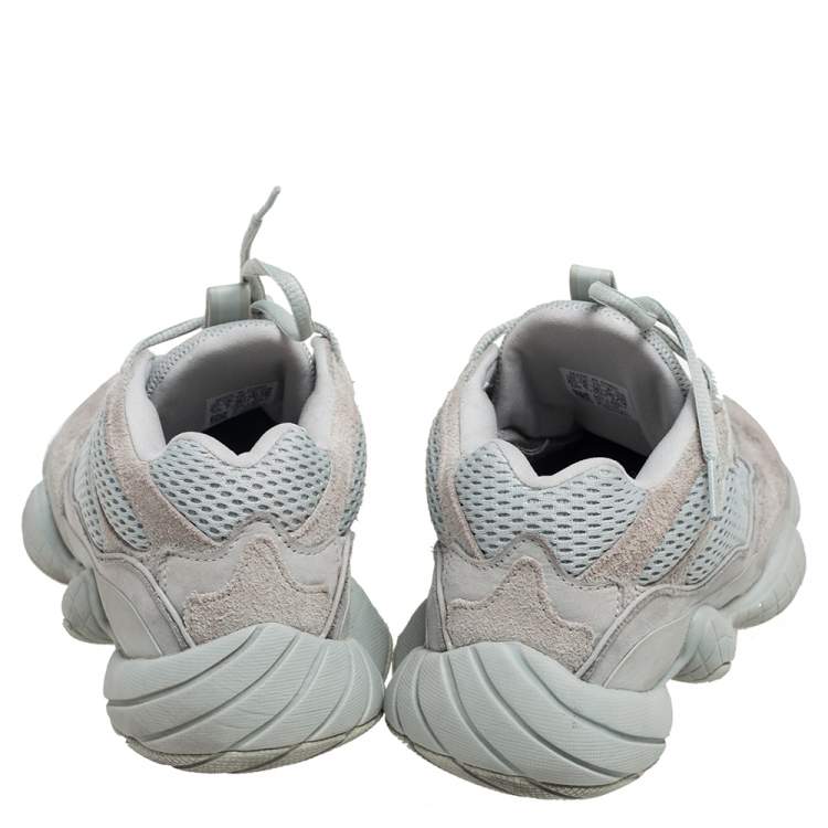 مملوكة مسبقًا Yeezy x Adidas Grey Fabric and Suede Boost 500 Soft Vision Sneakers Size 39.5