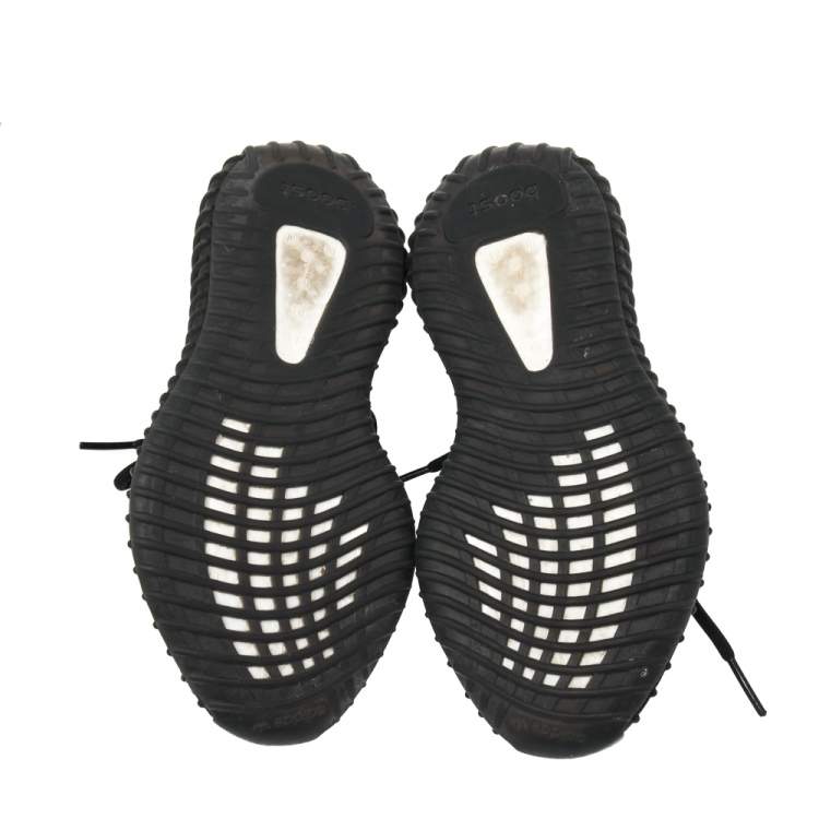 Pre Owned Yeezy x adidas Black Knit Fabric Boost 350 V2 Sneakers Size 36 2/3