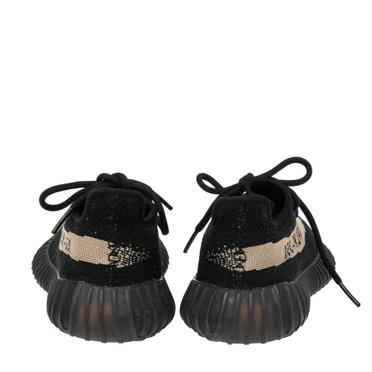 Pre Owned Yeezy x adidas Black Knit Fabric Boost 350 V2 Sneakers Size 36 2/3