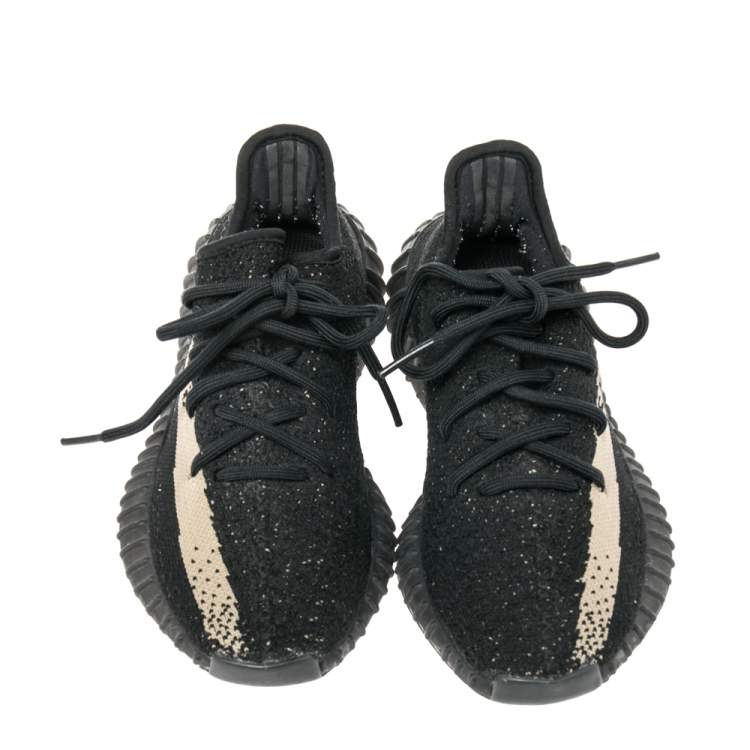 Pre Owned Yeezy x adidas Black Knit Fabric Boost 350 V2 Sneakers Size 36 2/3