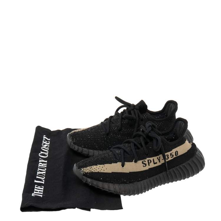 Pre Owned Yeezy x adidas Black Knit Fabric Boost 350 V2 Sneakers Size 36 2/3