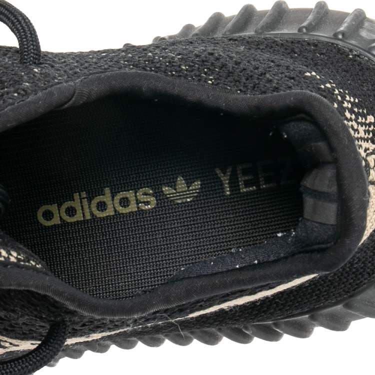 Pre Owned Yeezy x adidas Black Knit Fabric Boost 350 V2 Sneakers Size 36 2/3