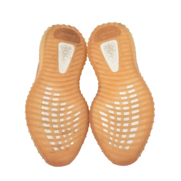 مملوكة مسبقًا Yeezy x Adidas Peach Knit Fabric Boost 350 V2 Clay Sneakers Size 40
