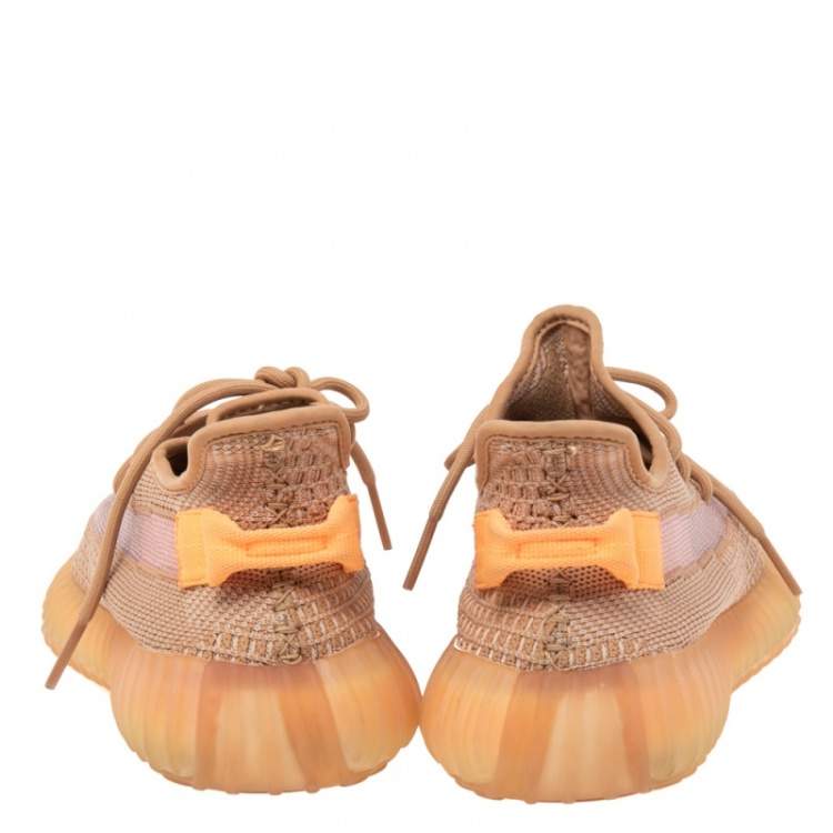 مملوكة مسبقًا Yeezy x Adidas Peach Knit Fabric Boost 350 V2 Clay Sneakers Size 40