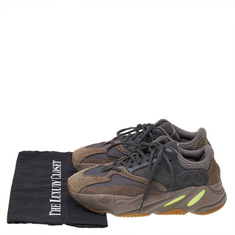 مملوكة مسبقًا Yeezy x adidas Brown/Grey Mesh And Suede Boost 700 Mauve Sneakers Size 38 