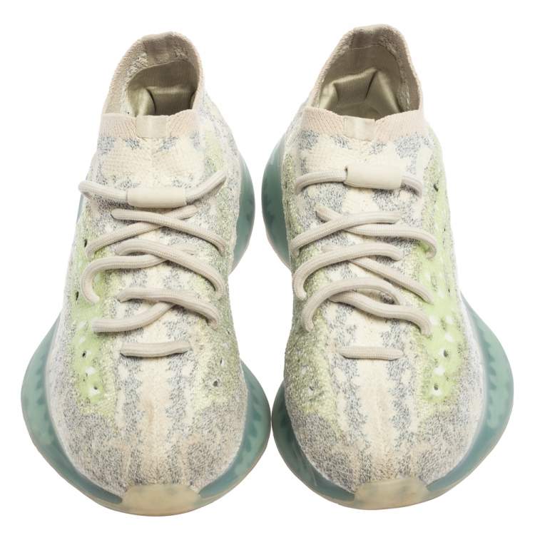 Pre Owned Yeezy x Adidas Blue Knit Fabric Boost 380  Alien Sneakers Size 37 1/3