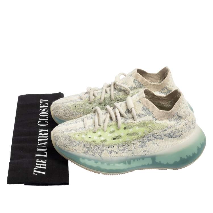Pre Owned Yeezy x Adidas Blue Knit Fabric Boost 380  Alien Sneakers Size 37 1/3