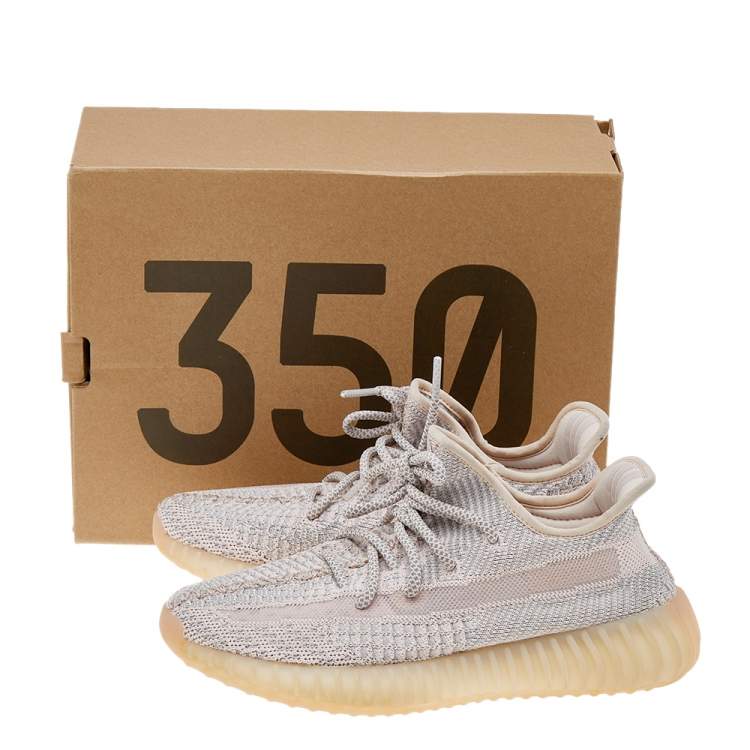 مملوكة مسبقًا Yeezy x Adidas Pink Knit Fabric Boost 350 V2 Synth Sneakers Size 38