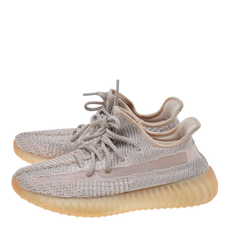 مملوكة مسبقًا Yeezy x Adidas Pink Knit Fabric Boost 350 V2 Synth Sneakers Size 38