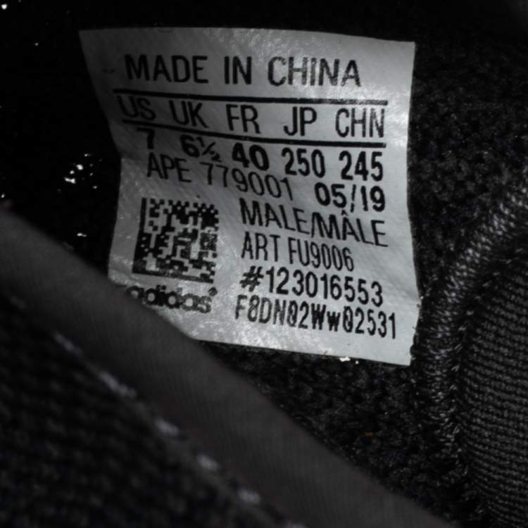 Pre Owned Yeezy x Adidas Grey Knit Fabric Boost 350 V2 Sneakers Size 40 