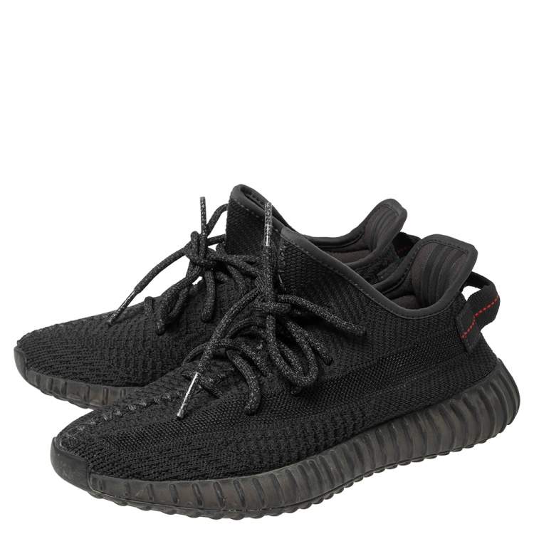 Pre Owned Yeezy x Adidas Grey Knit Fabric Boost 350 V2 Sneakers Size 40 