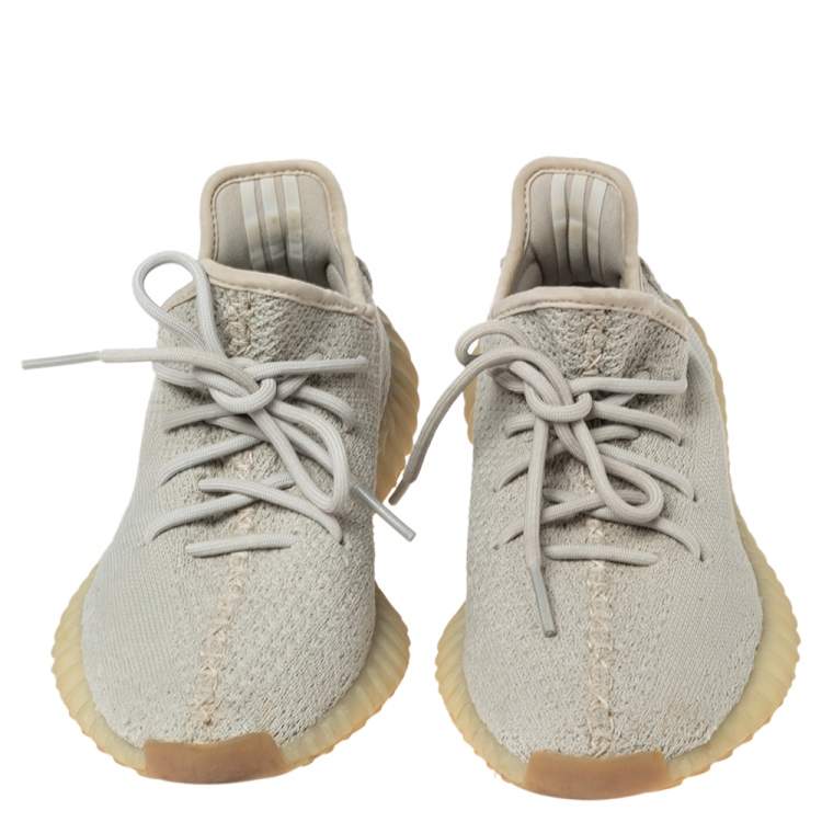 مملوكة مسبقًا Yeezy x Adidas Beige Knit Fabric Boost 350 V2 Sneakers Size 382/3