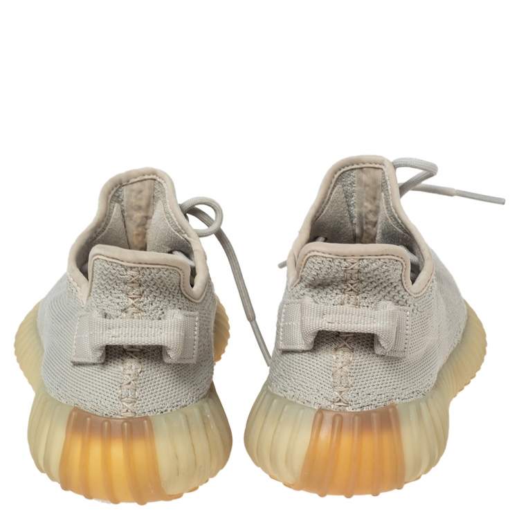 مملوكة مسبقًا Yeezy x Adidas Beige Knit Fabric Boost 350 V2 Sneakers Size 382/3
