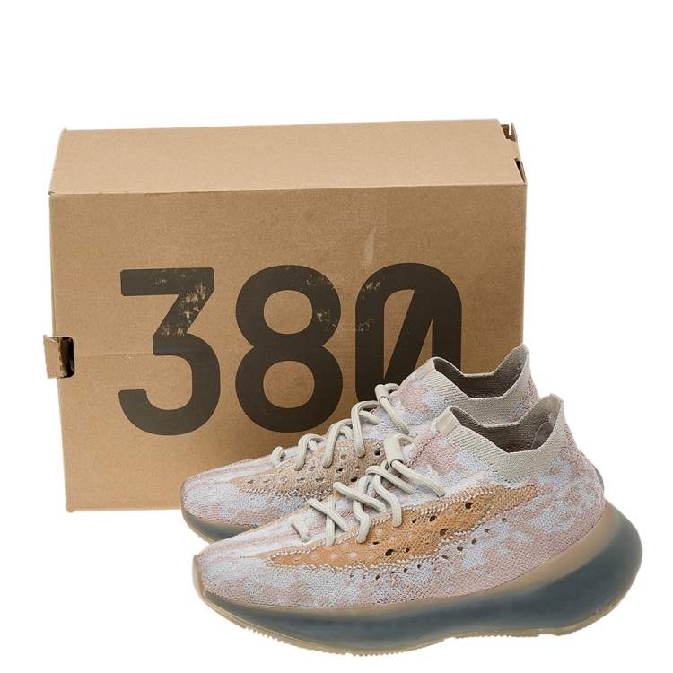 مملوكة مسبقًا Yeezy x adidas Pepper Knit Fabric Boost 380 Mist Reflective Low Top Sneakers Size 38 ⅔