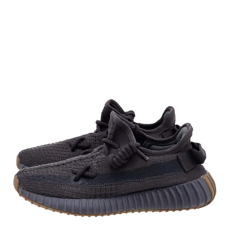 Pre Owned Yeezy x Adidas Black Knit Fabric Boost 350 V2 Cinder Sneakers Size 37 1/3