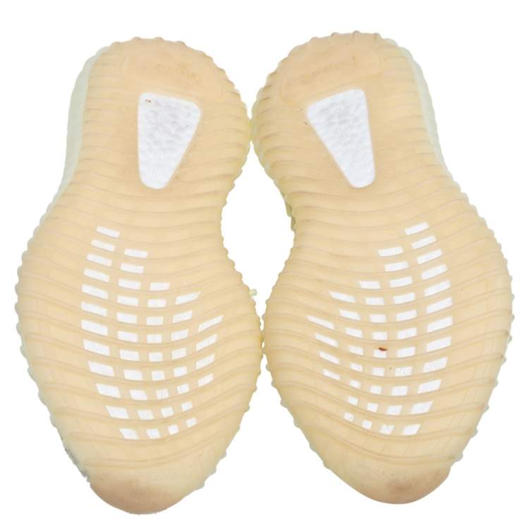 Pre Owned Yeezy x Adidas Light Yellow Cotton Knit Boost 350 V2 Butter Sneakers Size 39 1/3