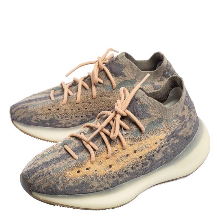 Pre Owned Yeezy x adidas Grey Knit Fabric Boost 380 Mist Sneakers Size 43 1/3