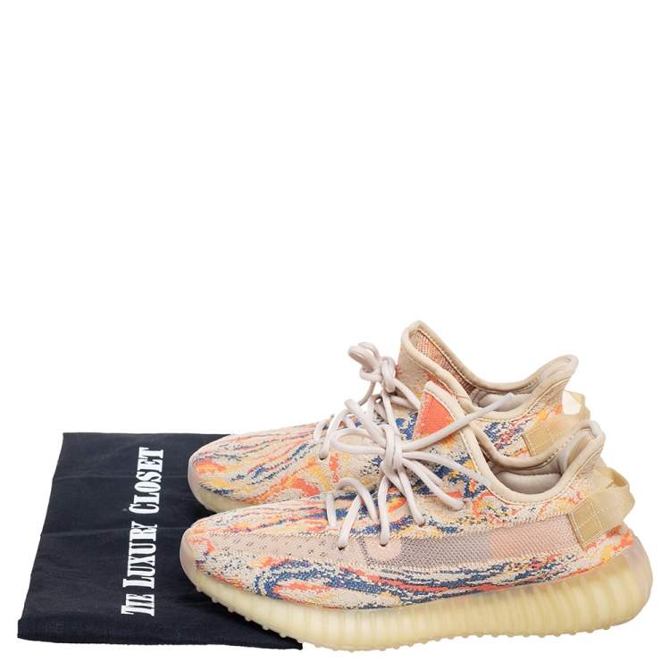 مملوكة مسبقًا Yeezy x Adidas Multicolor Knit Fabric Boost 350 V2 MX Oat Sneakers Size 38