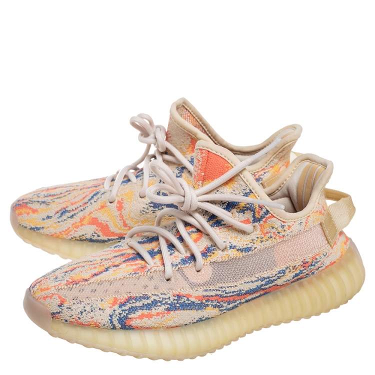مملوكة مسبقًا Yeezy x Adidas Multicolor Knit Fabric Boost 350 V2 MX Oat Sneakers Size 38
