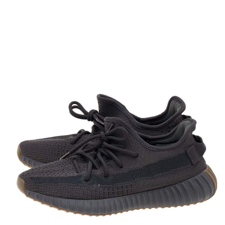 Pre Owned Yeezy x Adidas Dark Grey Knit Fabric Boost 350 V2 Cinder Sneakers Size 40 2/3