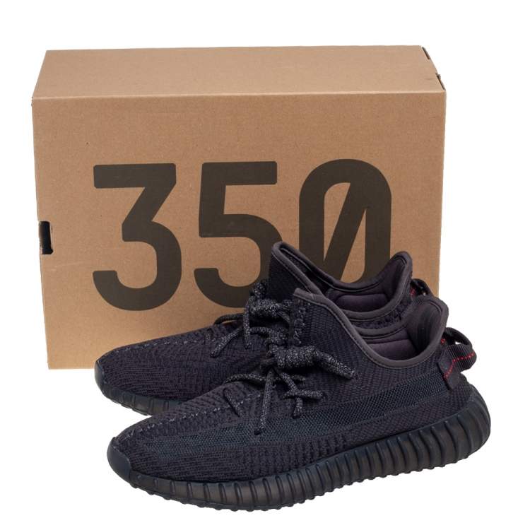مملوكة مسبقًا Yeezy x Adidas Black Knit Fabric Boost 350 V2 Cinder Sneakers Size 40