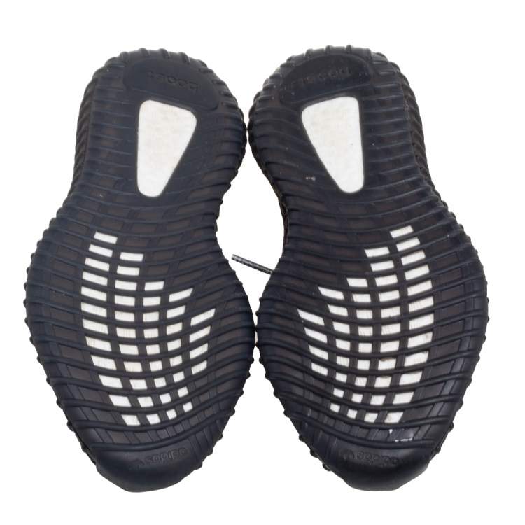 مملوكة مسبقًا Yeezy x Adidas Black Knit Fabric Boost 350 V2 Cinder Sneakers Size 40