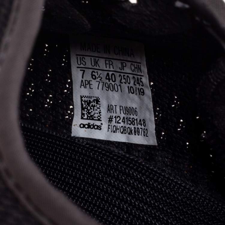 مملوكة مسبقًا Yeezy x Adidas Black Knit Fabric Boost 350 V2 Cinder Sneakers Size 40